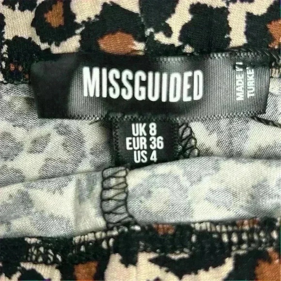 Missguided Women's Size 4 Brown Leopard Print Jersey Flare Pants Casual - Picture 8 of 12